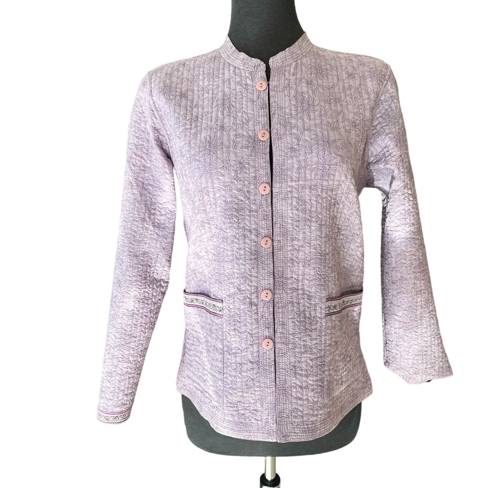 Vintage Quilted Reversible Jacket Patch Pockets W… - image 2